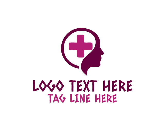 Futuristic Human Head Cross Logo