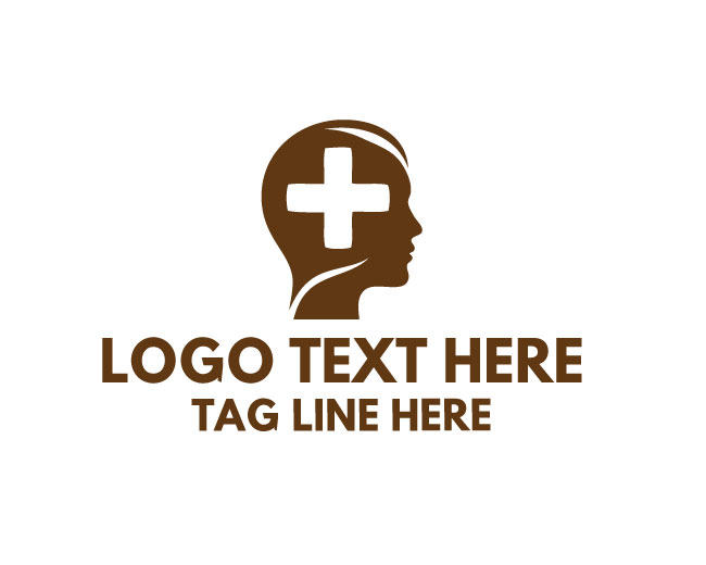 Minimal Human Head Cross Logo