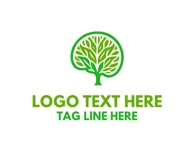 Leaf Brain Circle Logo