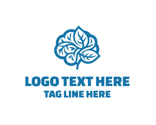 Leaf Brain Emblem Logo