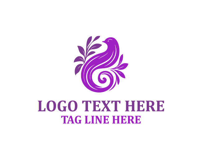  Tropical Floral Bird Logo