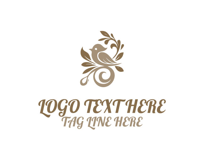  Modern Floral Bird Logo