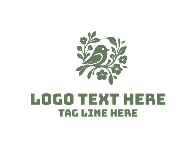 Blooming Floral Bird Logo