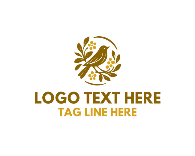 Artistic Floral Bird Logo