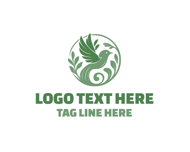 Graceful Floral Bird Logo