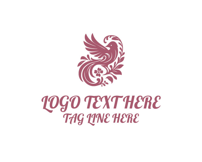 pink Floral Bird Logo
