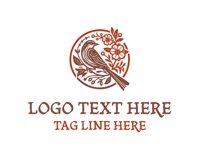 Dreamy Floral Bird Logo