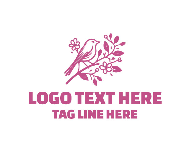  Elegant Floral Bird Logo