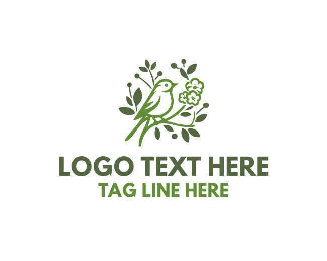 Soft Floral Bird Logo