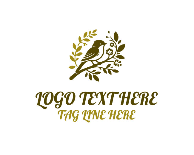 Chic Floral Bird Logo