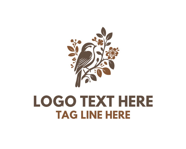  Floral Bird Fantasy Logo