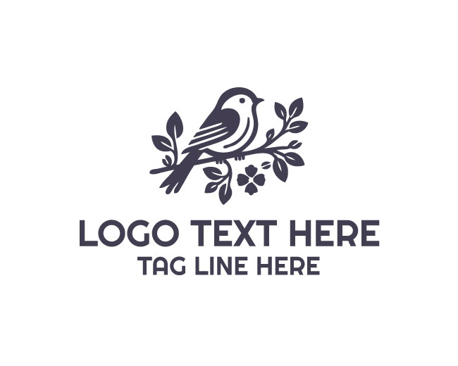 Floral Bird Charm Logo