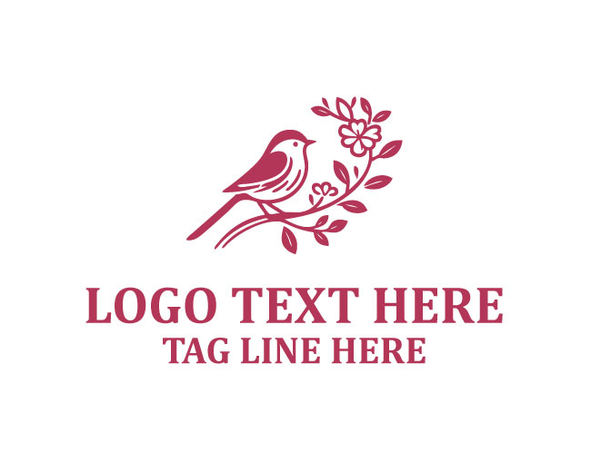 Floral Bird Signature Logo