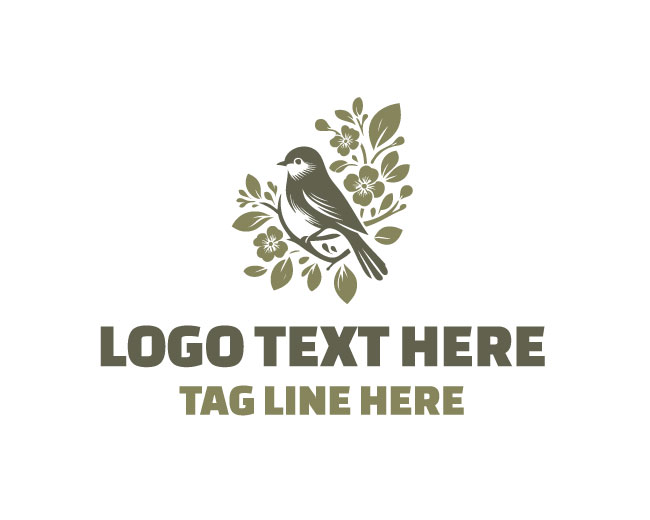 Floral Bird Luxury Logo