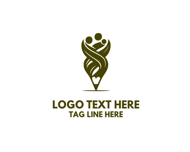 Kids Pencil Logo Creative Cartoon