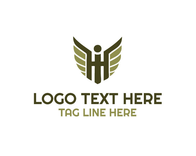  Letter H Wings Logo Premium