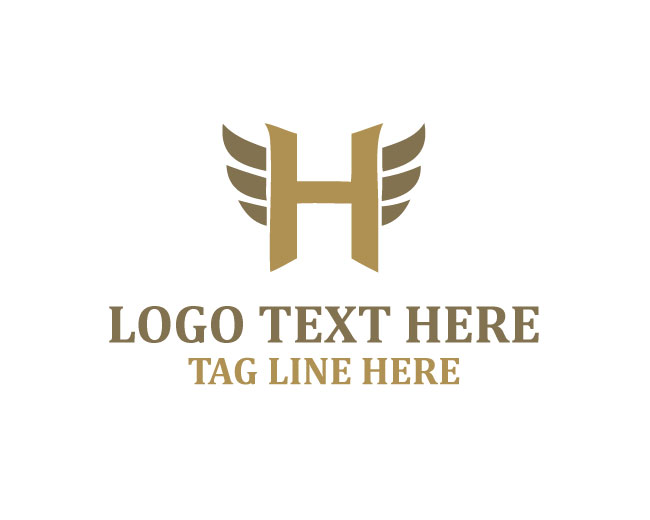 Modern Letter H Wings Logo
