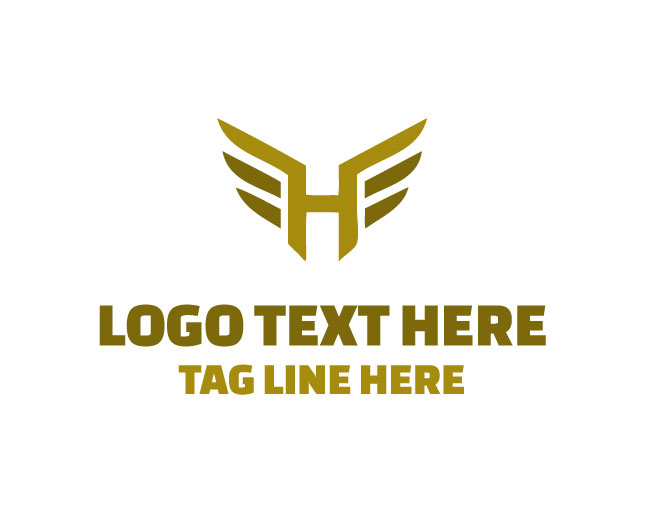 Bold Letter H Wings Logo