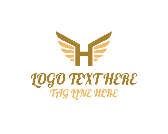 Abstract Letter H Wings Logo