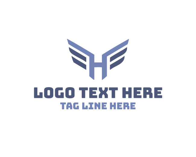  Silver Letter H Wings Logo