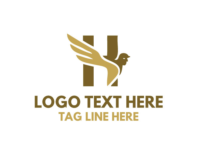  Flying Letter H Wings Logo