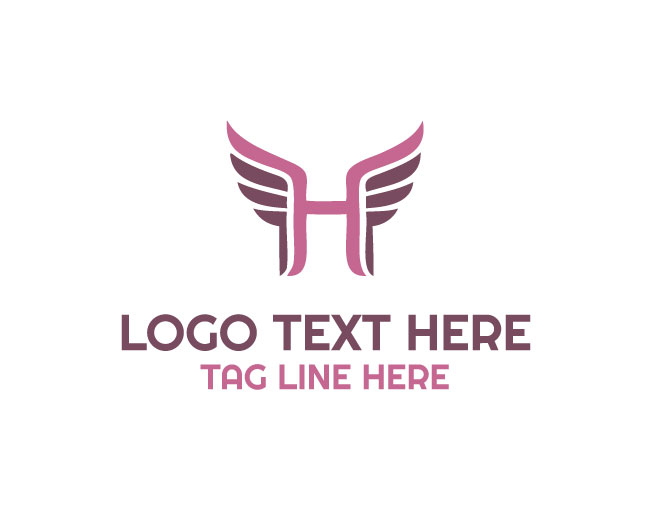  Golden Letter H Wings Logo