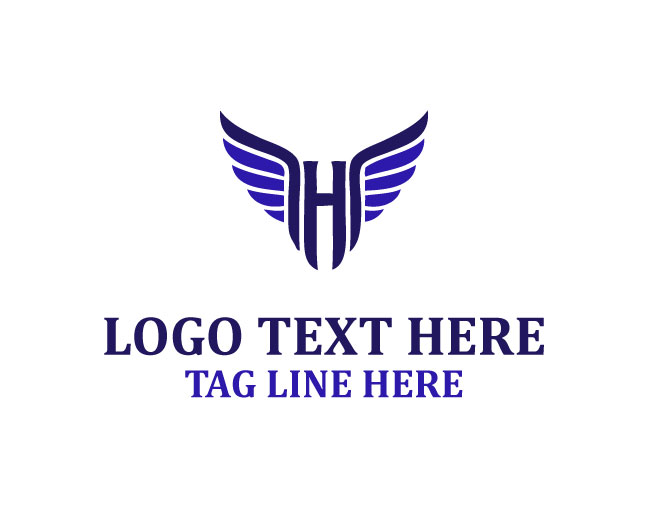 Futuristic Letter H Wings Logo