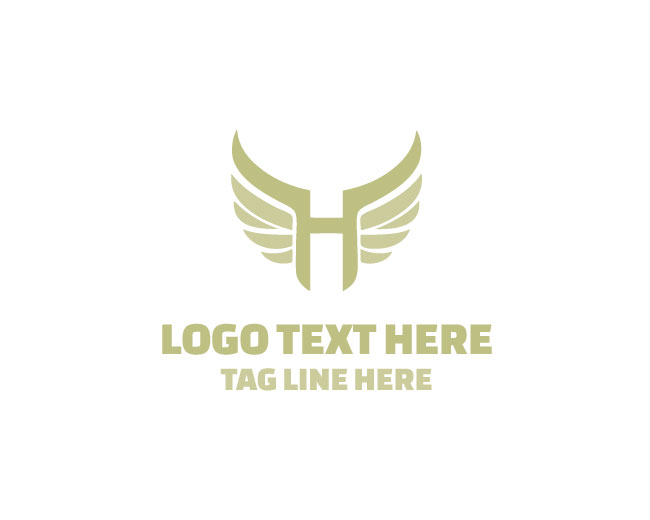  Sporty Letter H Wings Logo.