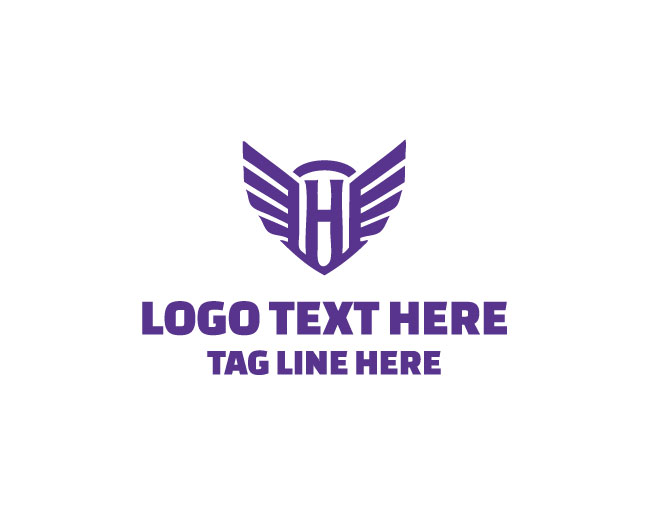 Neon Letter H Wings Logo