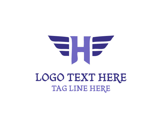 Stylish Letter H Wings Logo
