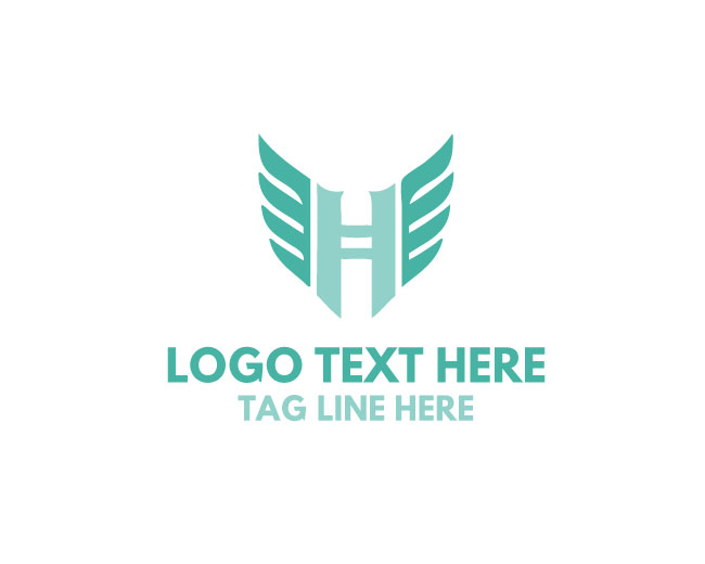 Metallic Letter H Wings Logo