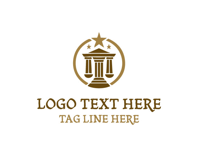 Premium Star Pillar Justice Logo