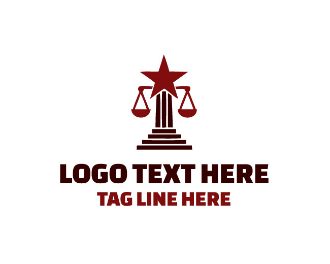 Elegant Star Pillar Justice Logo