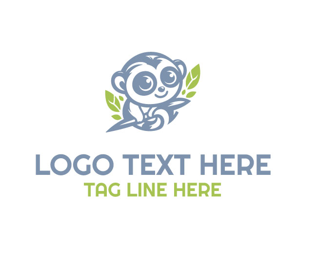  Sleepy Cute Loris Logo