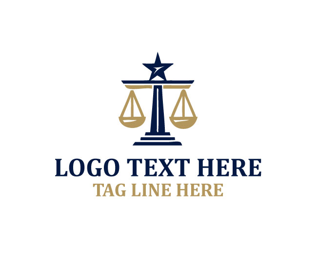 Abstract Star Pillar Justice Logo