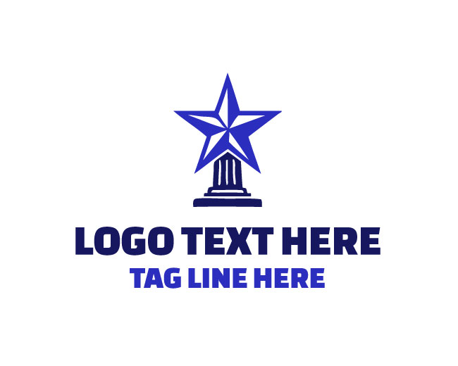 Futuristic Star Pillar Justice Logo