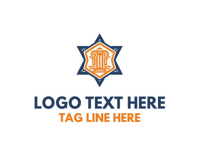 Minimalist Star Pillar Justice Logo