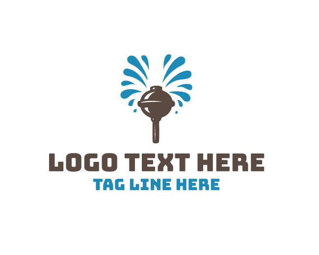 Plumber Tool Plunger Logo
