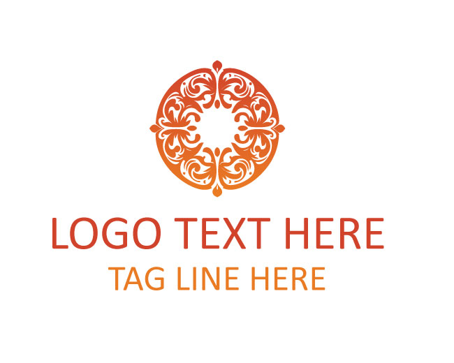  Golden Floral Decorative Logo