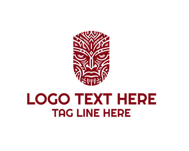 Tribal Maori Mask Logo