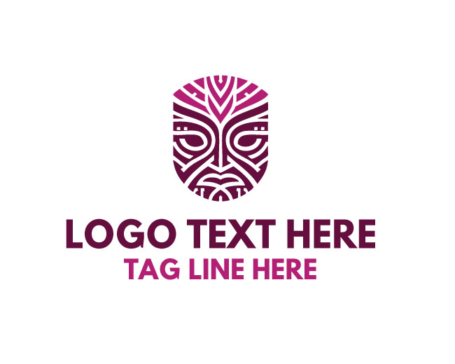 Artistic Maori Mask Logo