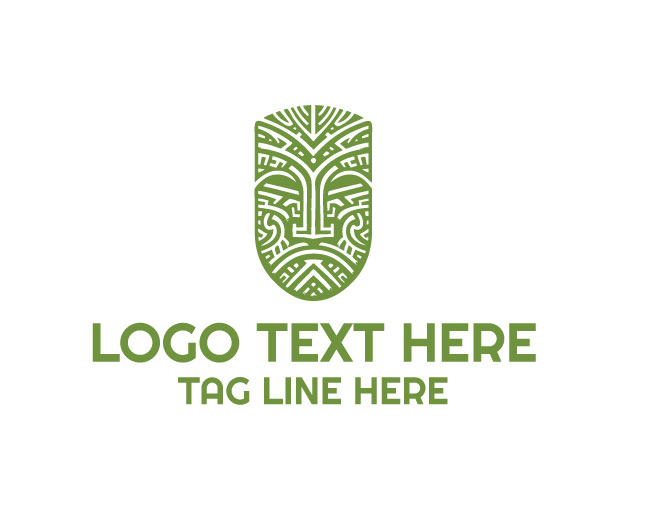 Geometric Maori Mask Logo