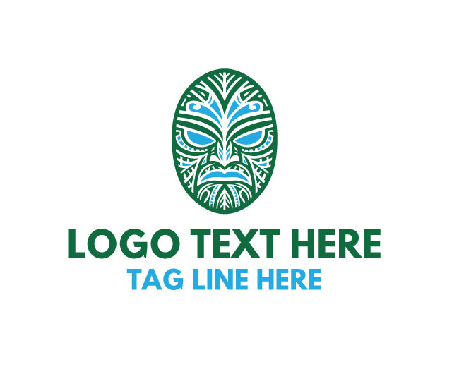  Fierce Maori Mask Logo