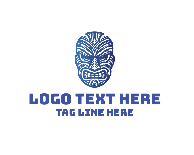 Abstract Maori Mask Logo