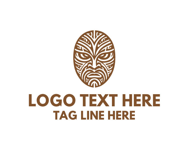 Minimalist Maori Mask Logo