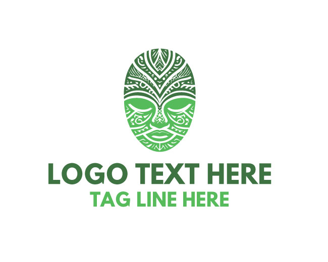  Modern Tribal Maori Mask Logo