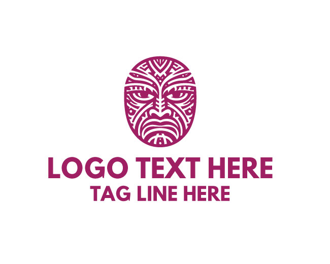Flame Maori Mask Logo
