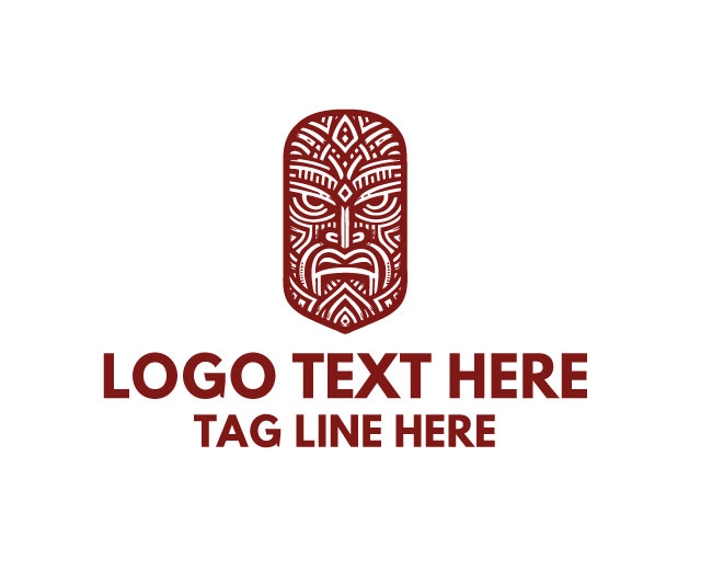Carved Maori Mask Logo