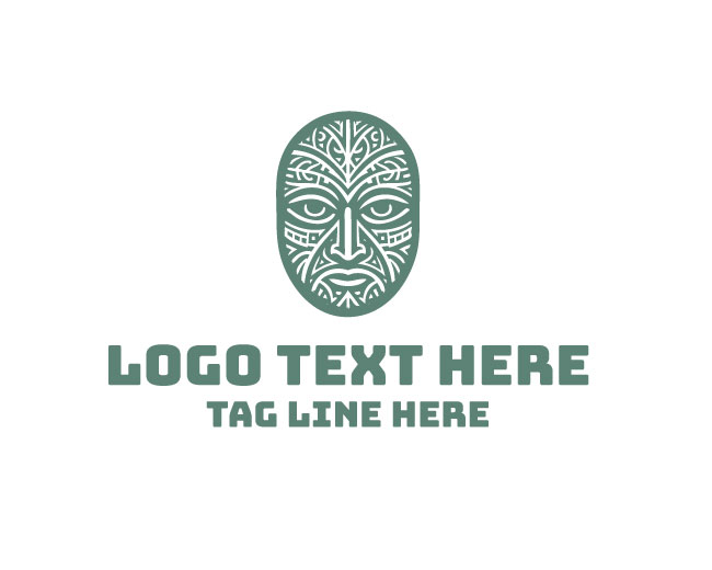 Fire Warrior Maori Mask Logo