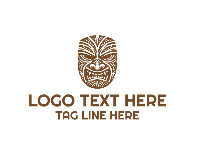 Tribal Chief Maori Mask Logo